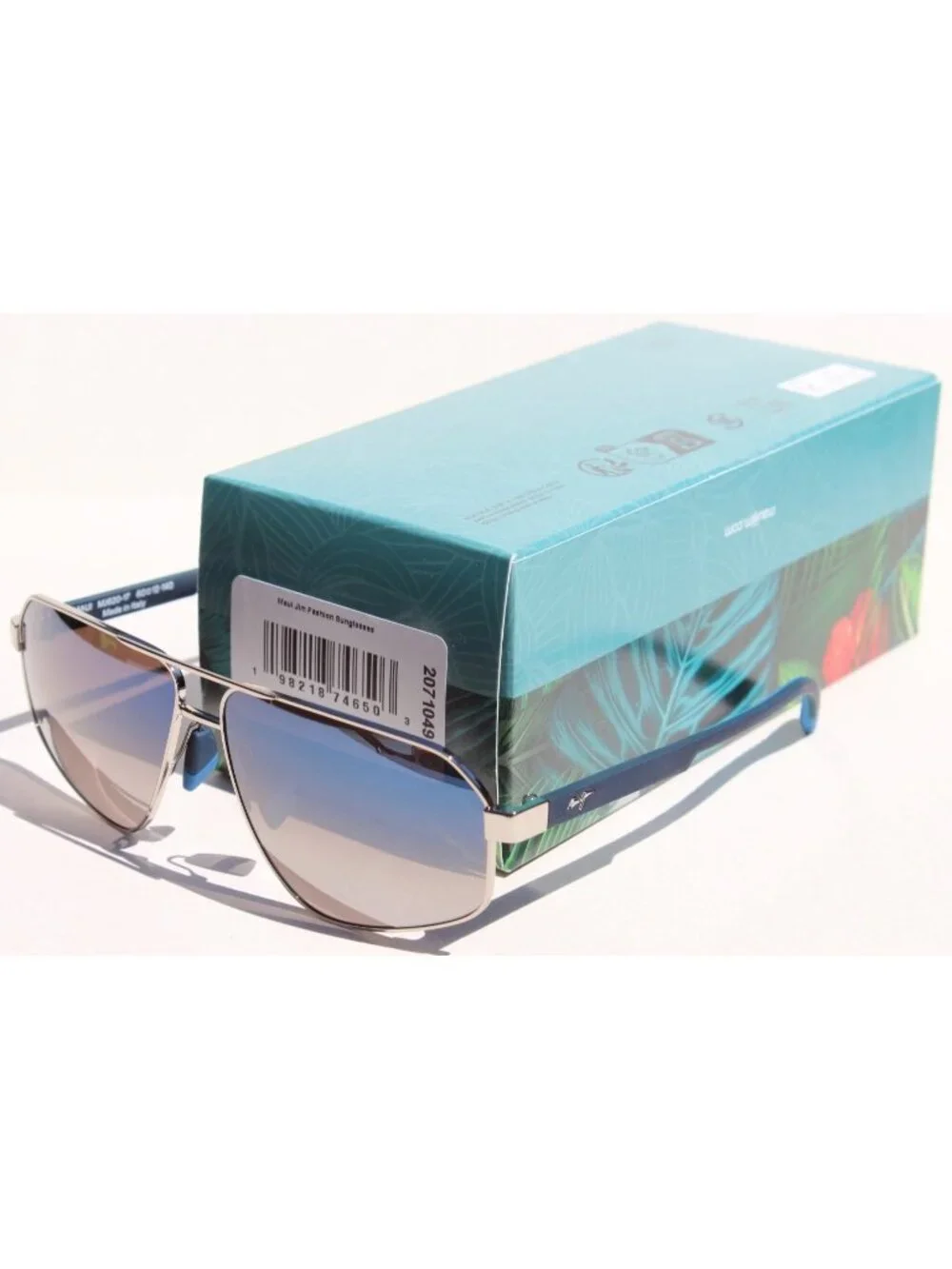 MAUI JIM Keawawa POLARIZED Sunglasses DBS620-17 Black/Silver Blue Mirror NEW
